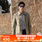 雅戈尔风衣行政通勤秋冬新款男士商务休闲翻领帅气风衣外套男 GYDF424995YQA卡其 XL 180/100A