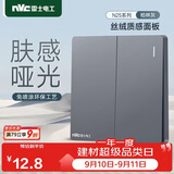 NVC雷士电工 开关插座 免喷涂哑光大板 二开双控墙壁暗装电源开关 N25柏林灰