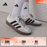 adidas「T头鞋」BARREDA休闲板鞋德训鞋男女阿迪达斯官方轻运动   灰色/黑色/树脂黄   42.5