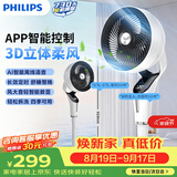 飞利浦（PHILIPS）交流电机风扇空气循环扇3D摇头电风扇落地扇家用落地电扇柔风静音净化风扇 ACR2441CFV