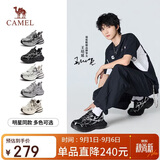 骆驼（CAMEL）【王培延同款】老爹鞋男款银月增高休闲鞋 L24A283742AM 黑/银 41