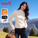 班尼路（Baleno）半高领磨毛薄绒修身打底衫女2026秋冬季新款亲肤舒适保暖内搭上衣