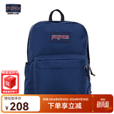 JANSPORT杰斯伯书包轻便双肩包男女旅行包简约背包电脑包学生校园 4QUT003海军蓝/藏青色-侧边袋
