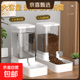 宠物自动喂食器兔兔猫咪饮水机兔猫碗狗狗喂水投食器猫狗碗大容量 饮水器3.8L+喂食器2.1KG 套装