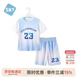 舒贝怡儿童篮球服速干衣男女中大童运动套装透气训练服蓝160