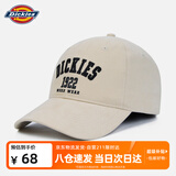Dickies显脸小棒球帽女大头围加深刺绣新款大帽檐加宽男鸭舌帽子 浅米色