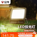公牛（BULL）LED投光灯户外路灯庭院灯露营灯 IP65防水高亮度100W-3000K暖白光
