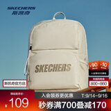 斯凯奇（Skechers）双肩包大容量简约旅行背包电脑包潮流大学生运动休闲高中书包 浅沙黄色/01LU 20-30升