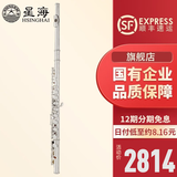 星海（XINGHAI INSTRUMENT）长笛镀银C调16键闭孔曲列E键长笛子专业院校考级长笛乐器 16孔C调白铜演奏款XF120（带E键）