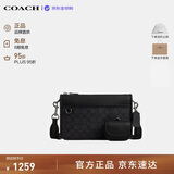 蔻驰（COACH）【品牌直供】奢侈品男包HERITAG斜挎包炭黑CW373生日礼物送男友