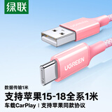 绿联适用苹果18充电线Type-C数据线USB-C车载CarPlay线iPhone18/17e/16ProMax华为荣耀全系快充线1米3A