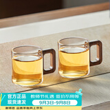 忆壶茶（YIHUTEA） 玻璃杯子耐热小品茗杯茶具配件加厚功夫花茶杯套装家居办公水杯 木把品杯2只装
