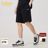 卡宾（CABBEEN）【棋盘格提花】短裤男宽松休闲夏潮牌运动五分裤 煤黑色01 L (175) 50