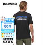 巴塔哥尼亚（Patagonia）男女情侣款通勤P-6 Logo混纺棉休闲潮流户外透气短袖T恤 38504 BLK黑色 M 170/180(CM)  70/80(KG)