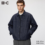 优衣库牛仔风格茄克男装女装合作款/外套夹克488726 69 藏青色 4XL