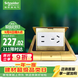 施耐德 五孔地插(带底盒) 弹出阻尼式防水地面地板插座铜质E227C10U_BAS