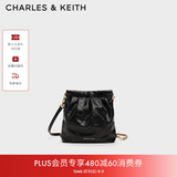 CHARLES&KEITH迷你菱格流浪包单肩斜挎双肩包包女包生日礼物送女友CK2-60782390 【S号】Black黑色 S