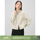 自巧小个子韩系立领休闲开衫卫衣外套女2024早秋新款百搭夹克上衣 燕麦色 XS (2码)