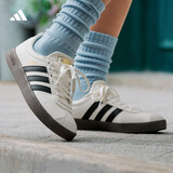 adidas「T头鞋」VL COURT CLASSIC板鞋德训鞋男女阿迪达斯轻运动   汉玉白/黑色/树脂黄   44.5