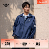 adidas通勤百搭三条纹休闲运动夹克外套男女春秋阿迪达斯三叶草   深靛蓝（推荐选大一码)   L