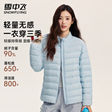 雪中飞多巴胺羽绒服女秋冬季小清新甜美隐形拉链款排骨防风保暖外套衣服