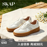 圣伽步（SKAP）德训鞋女款复古运动休闲增高板鞋 米白色 37