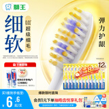狮王(lion)细齿洁0.01弹力护龈牙刷12支软毛深入清洁弹力刷柄