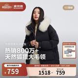 波司登服饰五折反季冬女加厚立领宽松中长款大毛领商场同款羽绒服