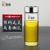 希诺单层玻璃杯男家用商务办公泡茶杯子便携车载水杯XN-6015 280mL