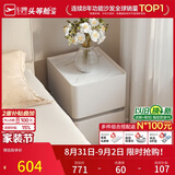 芝华仕（CHEERS）现代简约卧室储物岩板轻奢高级感2026新款复古风床头柜小型G067白