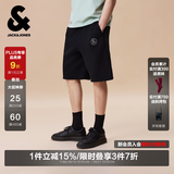 杰克·琼斯（JACK&JONES）26年夏季短裤男款宽松运动休闲五分裤肌理提花中裤大裤衩外穿男装 E40黑色 M (175)