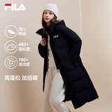 FILA斐乐蓬蓬羽绒服丨过膝长款羽绒26冬新款女连帽防污保暖外套