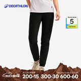 迪卡侬（DECATHLON）抓绒裤户外秋冬男女保暖裤内胆绒裤运动加绒秋裤直筒裤裤子 女款-黑色New XS