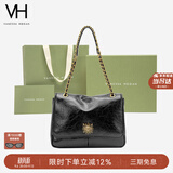 VANESSA HOGAN VH女包复古邮差包油蜡牛皮单肩包通勤斜挎大容量托特包生日礼物