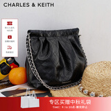 CHARLES&KEITH链条单肩腋下托特包流浪包包女包生日礼物送女友CK2-20671559 Noir黑色 M