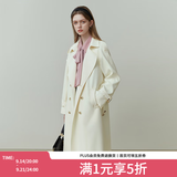 范思蓝恩范思蓝恩23FS11161 经典时尚中长款风衣外套女秋季新款英伦风 白色 S