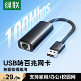 绿联USB转网口网线转接口 RJ45百兆有线网卡【编织款】适用苹果华为小米笔记本外置网口转换器扩展坞