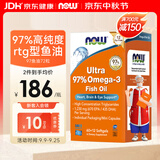 诺奥（NOW）97%高纯度深海鱼油小知己鱼油72粒omega3高含量呵护心血管中老年 72粒*1盒