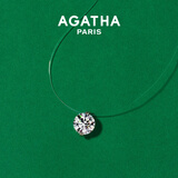 AGATHA/瑷嘉莎 人鱼之泪项链女款【生日礼物】送女友闺蜜高级感锁骨链 明星同款（39CM-大号2.96克拉）