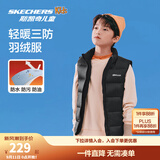 Skechers斯凯奇儿童羽绒服秋冬季男女童外套羽绒马甲L424K080/L425K029 碳黑/0018 160 cm