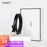 viney牛皮女士皮带时尚百搭细腰带装饰简约配连衣裙子细窄裙带生日礼物