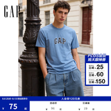 GAP男女装秋季款纯棉字母logo短袖T恤常规上衣美版570044 深蓝色 M 美码 L亚洲码180/96A 【偏小，建议选大一码】