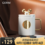 格米（germ）迪士尼联名马克杯风琴带盖陶瓷男女式伴手礼咖啡杯子 流光白400ML【带盖带勺 迪士尼联名】
