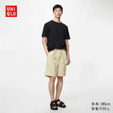 优衣库尼龙休闲短裤男装女装工装裤子户外宽松482937 488371 488371/31米色 M