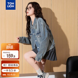 唐狮2026新款复古翻领女牛仔外套减龄韩版休闲百搭短款女上衣
