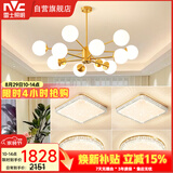 雷士（NVC）吊灯铜魔豆分子灯客厅北欧灯具灯饰创意现代轻奢四室一厅NGD12-2