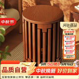 木双福实木家用六合一餐椅矮凳多功能折叠可叠放圆凳客厅沙发便携小矮凳
