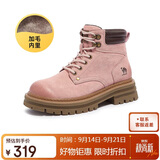 骆驼（CAMEL）山丘经典大黄靴户外工装马丁靴 L23W076065M 粉色（毛里） 37