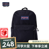 JANSPORT杰斯伯书包轻便双肩包男女旅行包简约背包电脑包学生校园 4QUE008爵士黑-侧袋+隔层