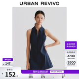 UR2026夏季新款女装学院风超短款拉链无袖连衣裙UYU760008+ 藏青 XS